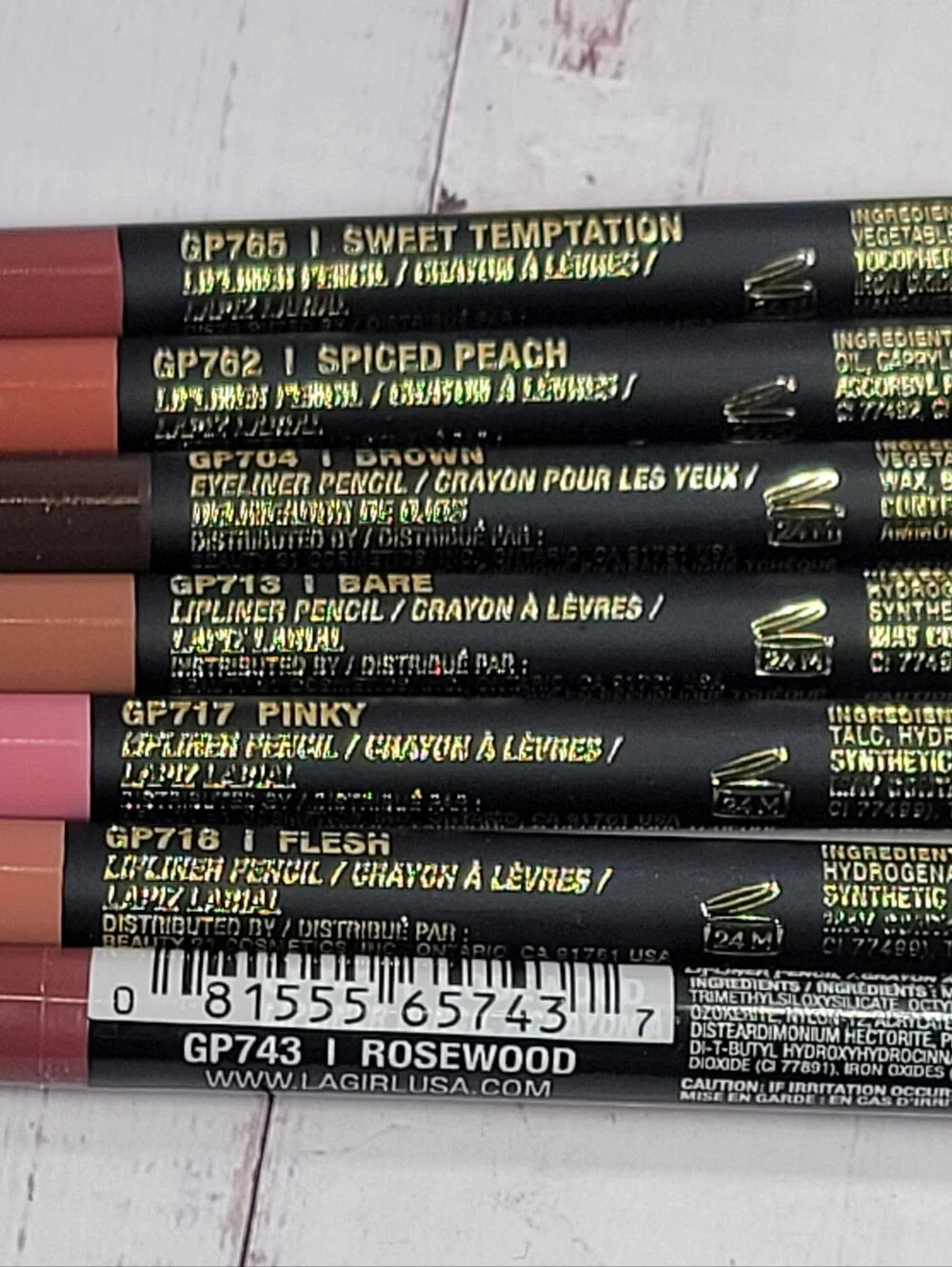L.A. Girl Perfect Precision & Shockwave Lip Liner Bundle